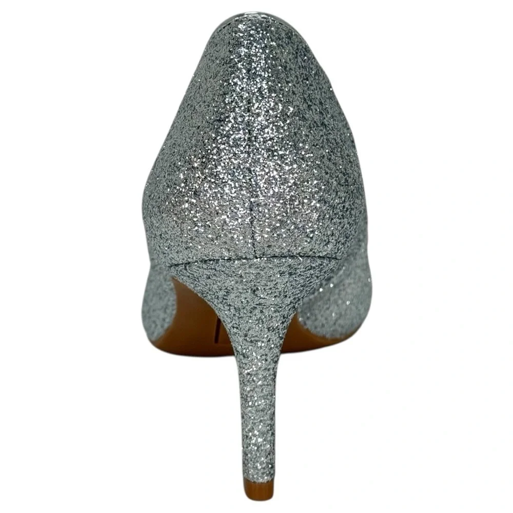 ON 34th Jeules Silver Glitter Womens Heels Size 8M